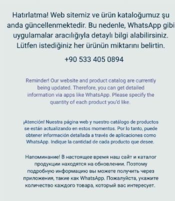 Website ve Kataloğumuz Yenileniyor. Beklemede Kalın!